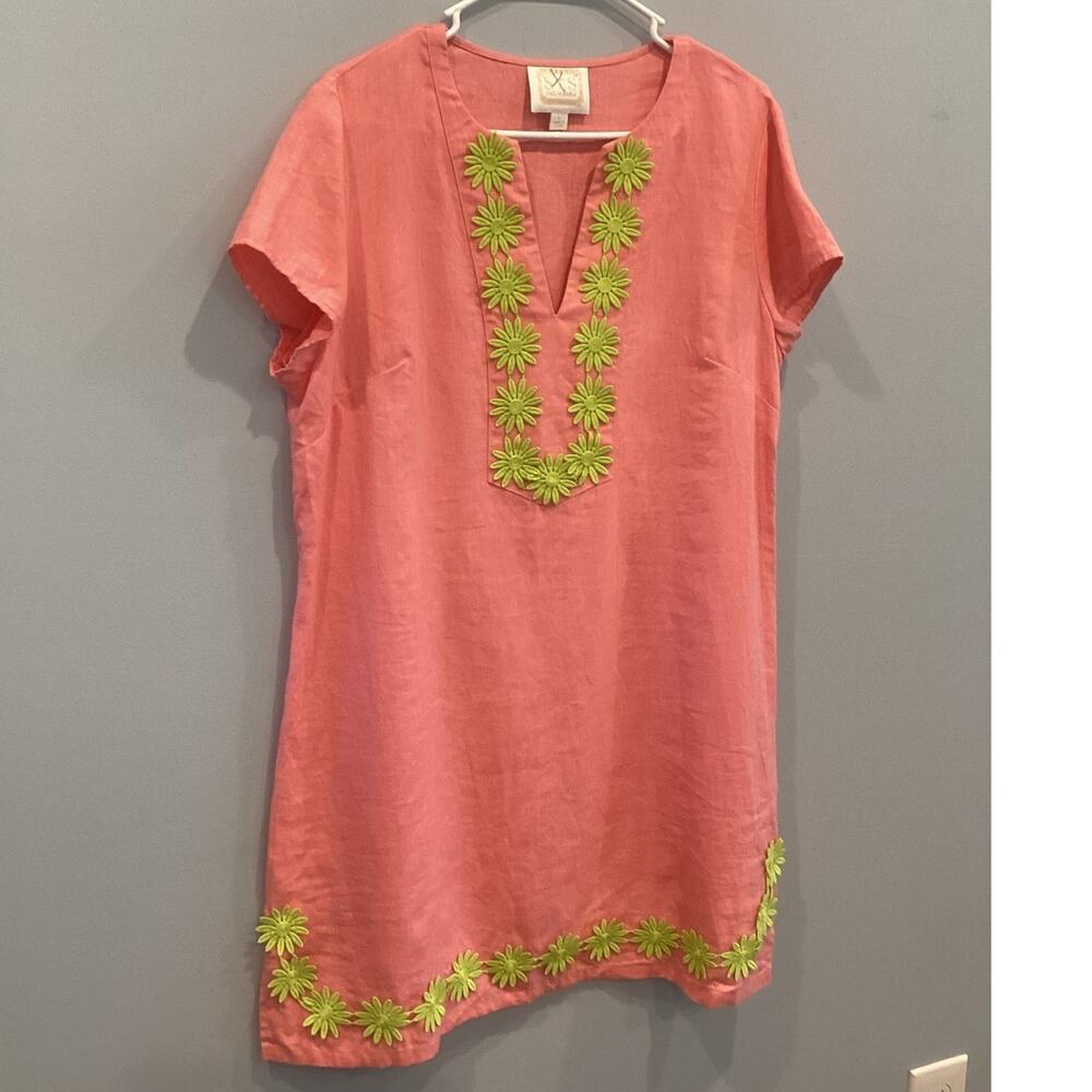 Sail to Sable Pink Mini Dress with Green Accents